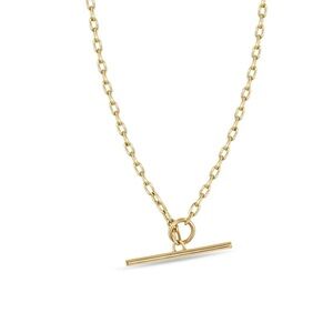 Zoe Chicco 14k small square oval link chain pavé diamond toggle necklace